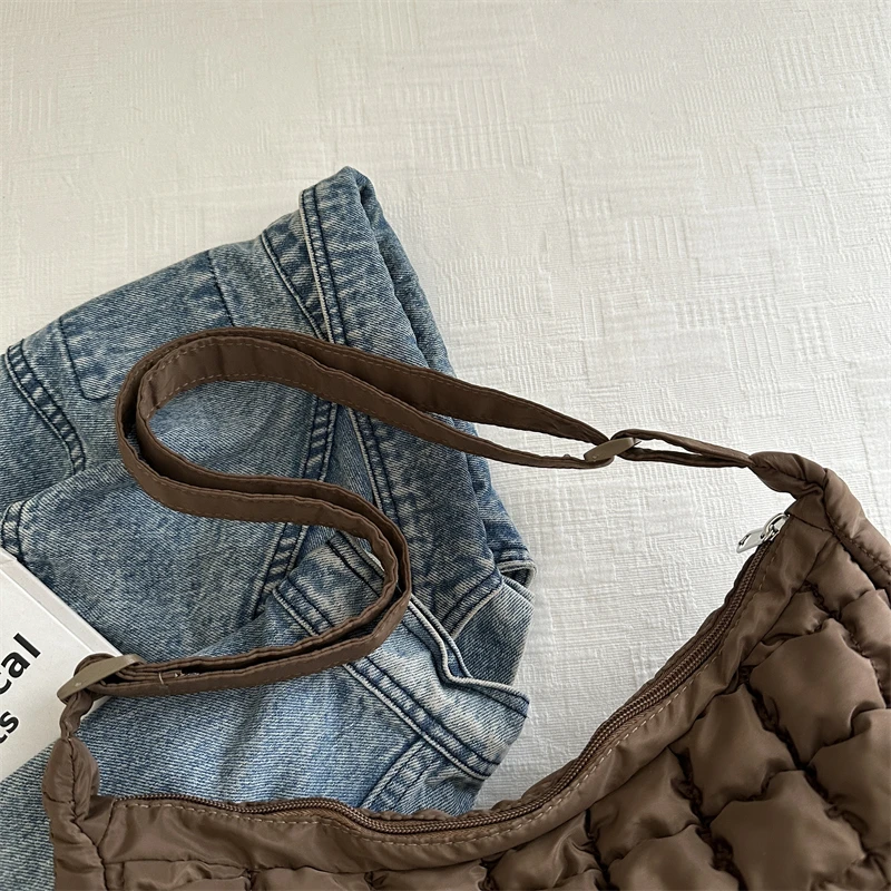 2025 New Quilted Puffer Shoulder Bag for Women Large Capacity Tote Sling Bag Fashion Casual Crossbody Satchel Bag Female Handbag - Image 6