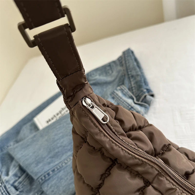 2025 New Quilted Puffer Shoulder Bag for Women Large Capacity Tote Sling Bag Fashion Casual Crossbody Satchel Bag Female Handbag - Image 4
