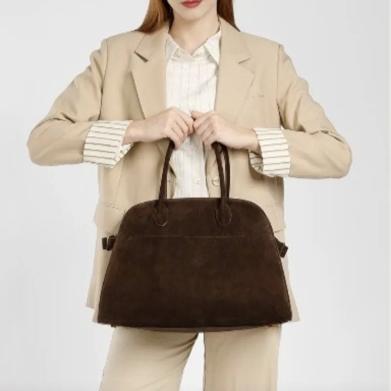 Black Velvet Shoulder Tote Bag Contrast Handles Side Pocket Roomy Interior Soft Texture Stylish Shopping Women’s Fashion Bag - Image 3