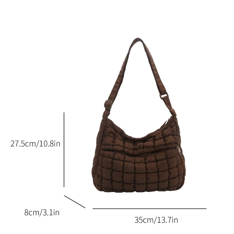 2025 New Quilted Puffer Shoulder Bag for Women Large Capacity Tote Sling Bag Fashion Casual Crossbody Satchel Bag Female Handbag - Image 2
