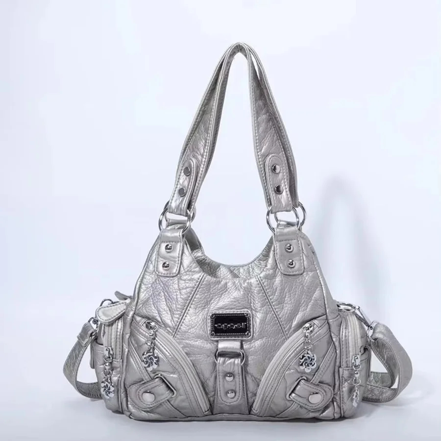 Angel kiss Women Handbags Soft Bag Small Top-handle Purse Fashion Satchel Multi-Pockets Shoulder Bag Hobos Phone Pack Tote Bag